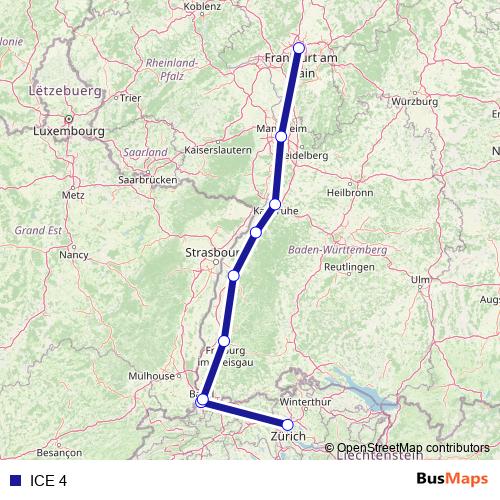ICE 4 rail Line Map