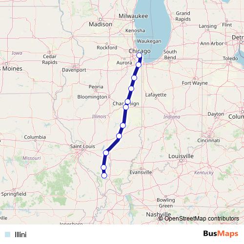 Illini rail Line Map