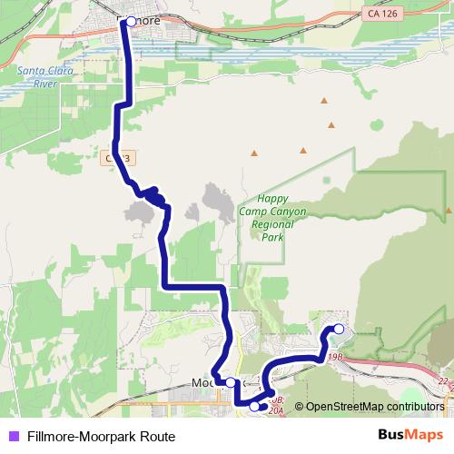 Fillmore-Moorpark Route bus Line Map