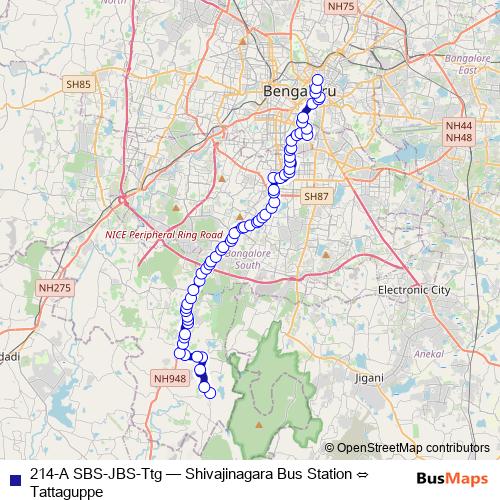 214-A SBS-JBS-Ttg bus Line Map