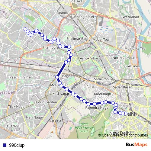 990clup bus Line Map
