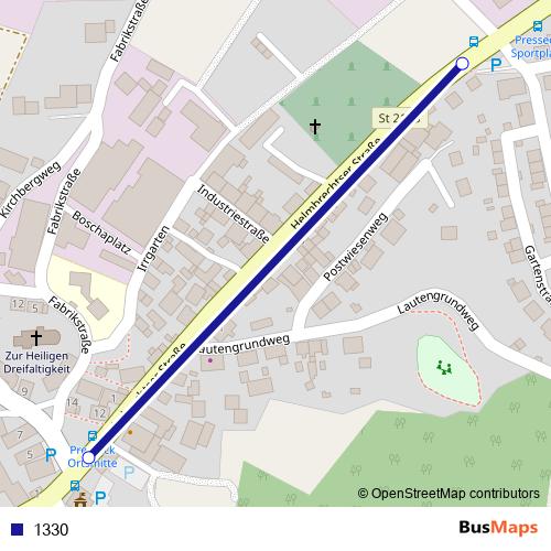 1330 bus Line Map