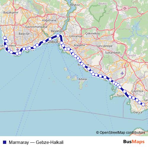 Marmaray metro Line Map