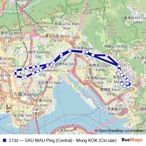 213d bus Line Map