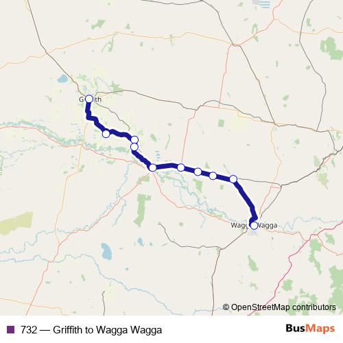 732 bus Line Map