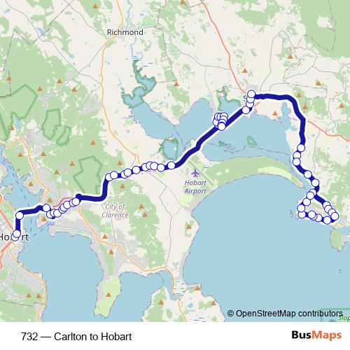 732 bus Line Map