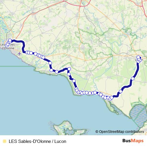 LES Sables-D'Olonne / Lucon bus Line Map