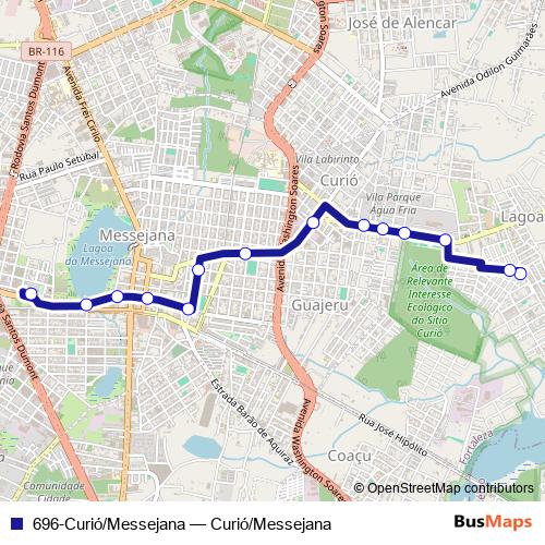696-Curió/Messejana bus Line Map