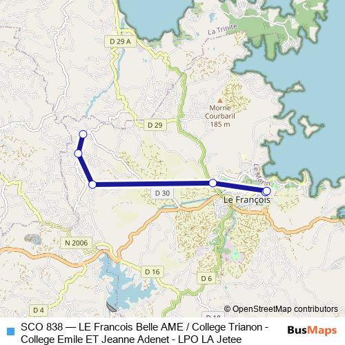 SCO 838 bus Line Map