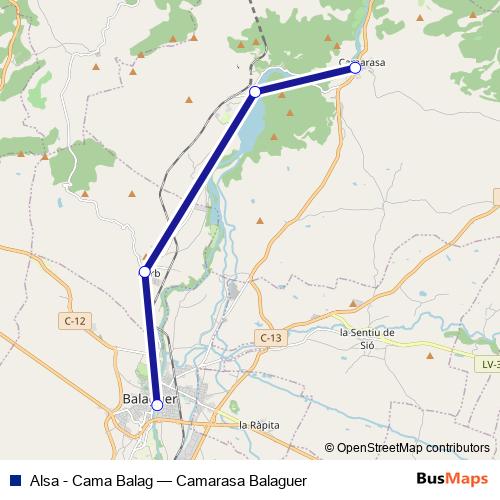 Alsa - Cama Balag bus Line Map
