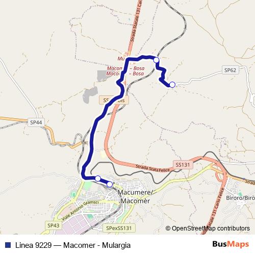 Linea 9229 bus Line Map