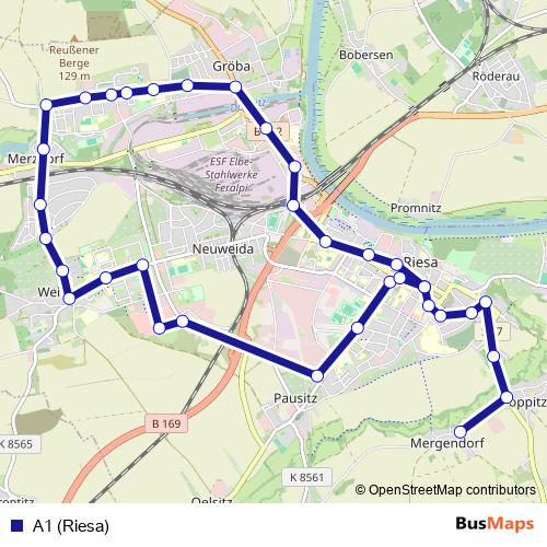 A1 (Riesa) bus Line Map