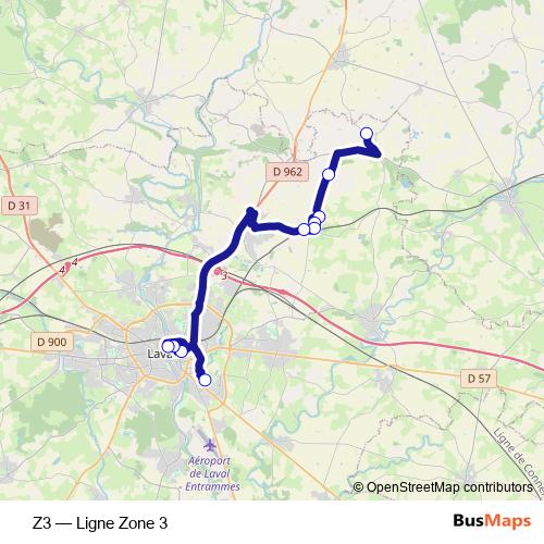 Z3 bus Line Map