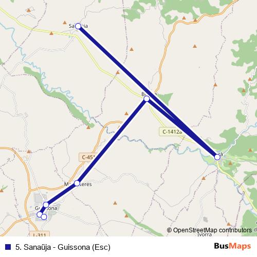 5. Sanaüja - Guissona (Esc) bus Line Map