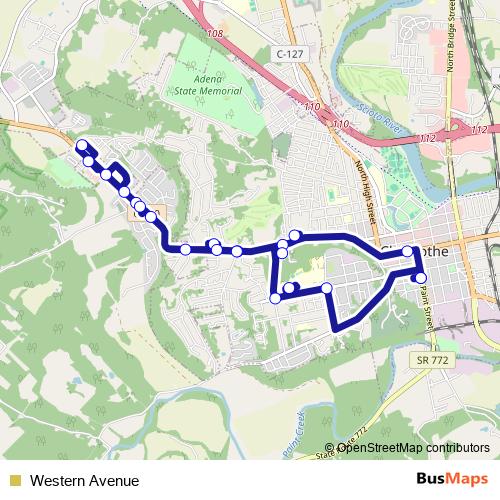 Western Avenue bus Line Map