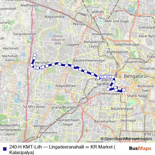 240-H KMT-Ldh bus Line Map