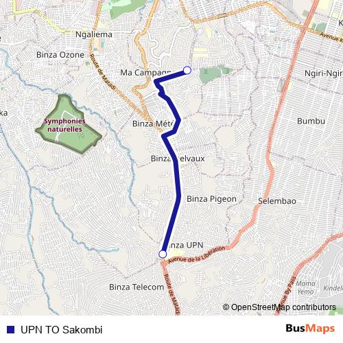 UPN TO Sakombi bus Line Map