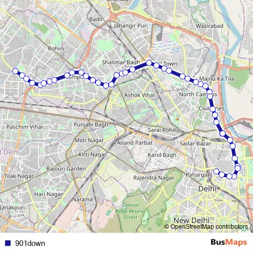 901down bus Line Map