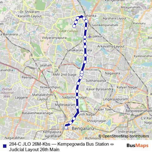 284-C JLO 26M-Kbs bus Line Map