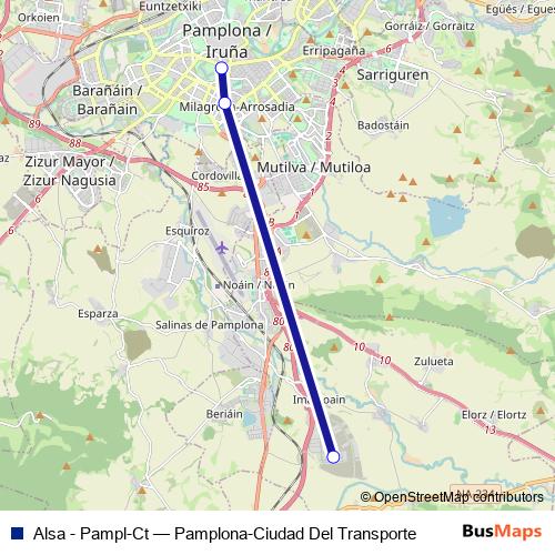Alsa - Pampl-Ct bus Line Map