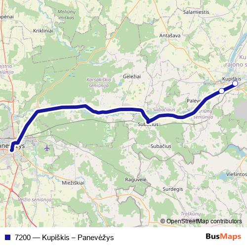 7200 bus Line Map