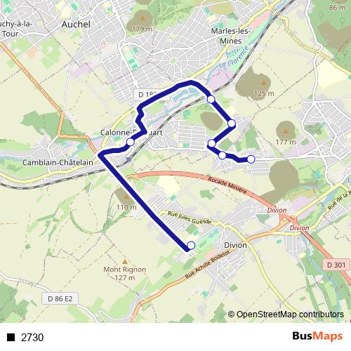 2730 bus Line Map
