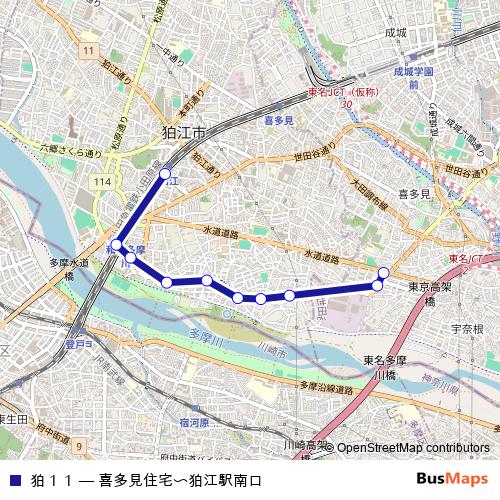狛１１ bus Line Map