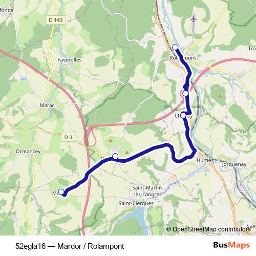 52egla16 bus Line Map