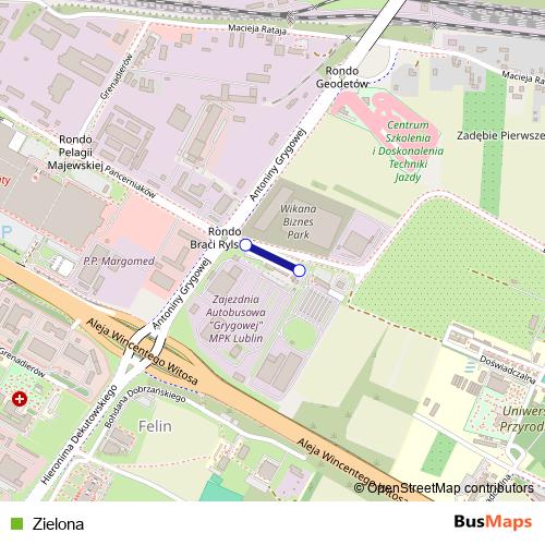 Zielona bus Line Map