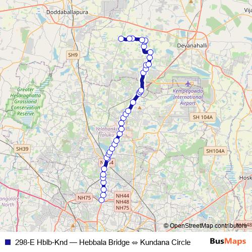 298-E Hblb-Knd bus Line Map