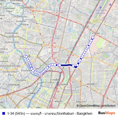 1-34 (543ก) bus Line Map