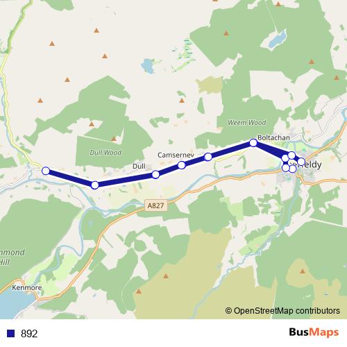 892 bus Line Map