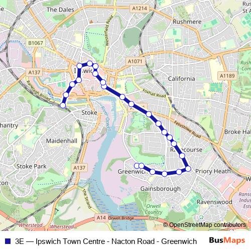 3E bus Line Map