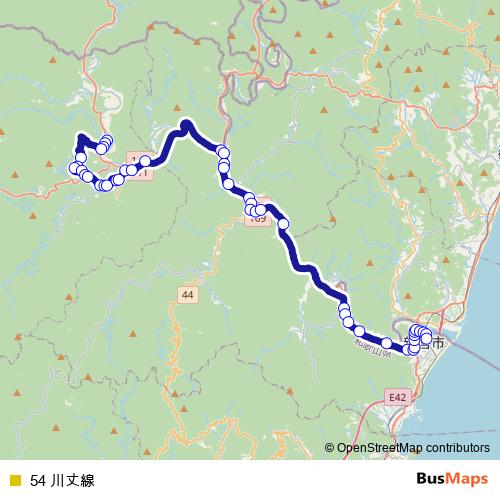 54 川丈線 bus Line Map