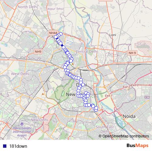 181down bus Line Map