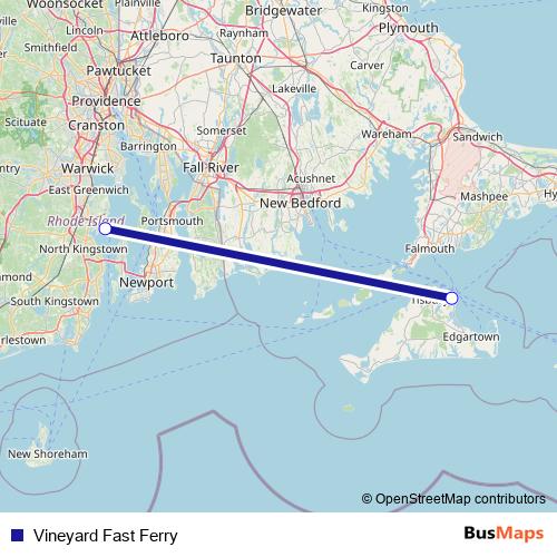 Vineyard Fast Ferry ferry Line Map