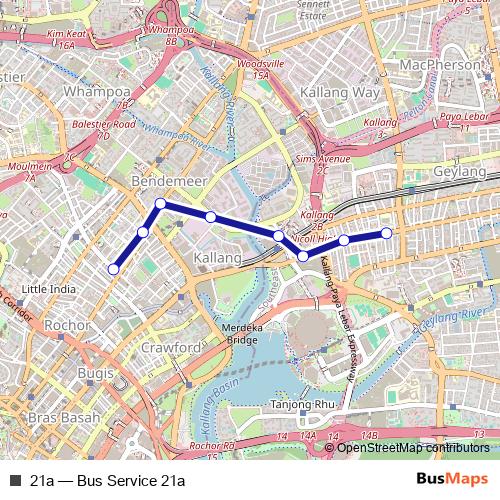 21a bus Line Map