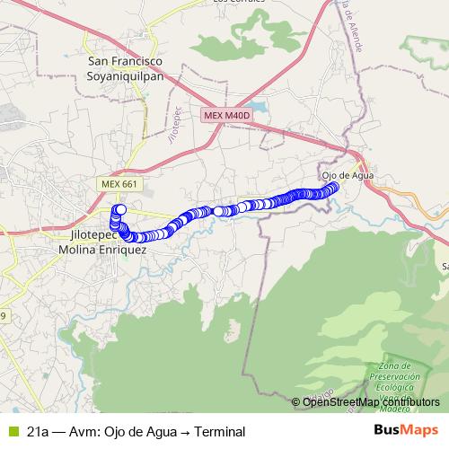 21a bus Line Map