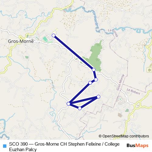 SCO 390 bus Line Map