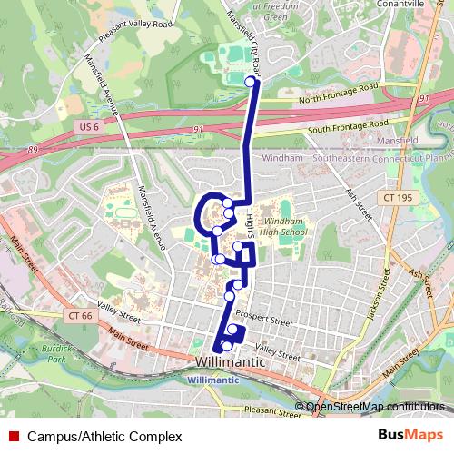 Campus/Athletic Complex bus Line Map