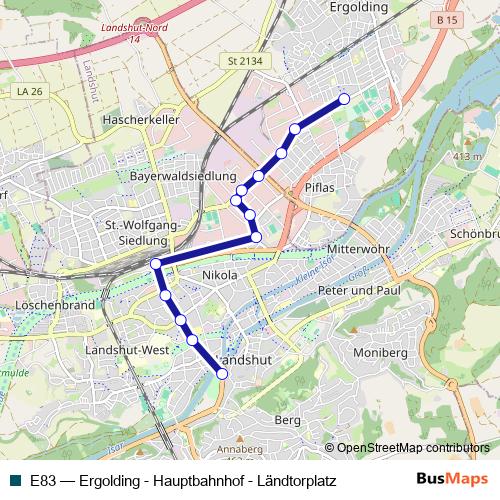 E83 bus Line Map