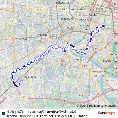 4-26 (167) bus Line Map