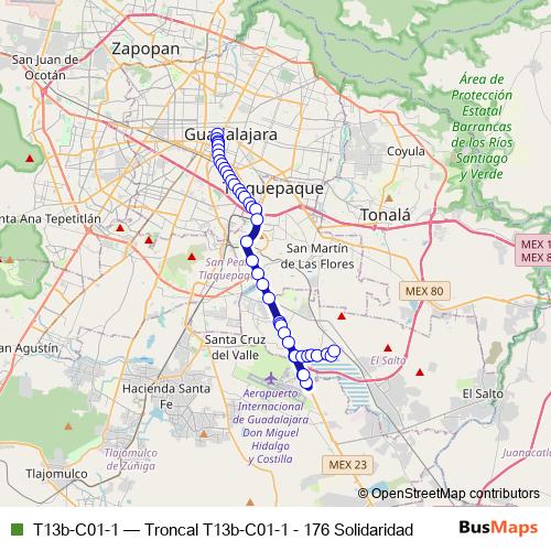 T13b-C01-1 bus Line Map