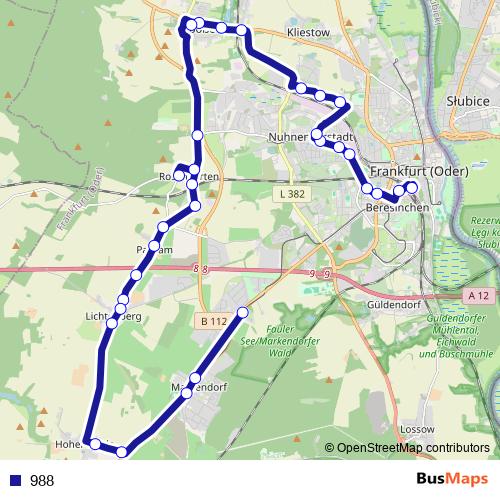 988 bus Line Map