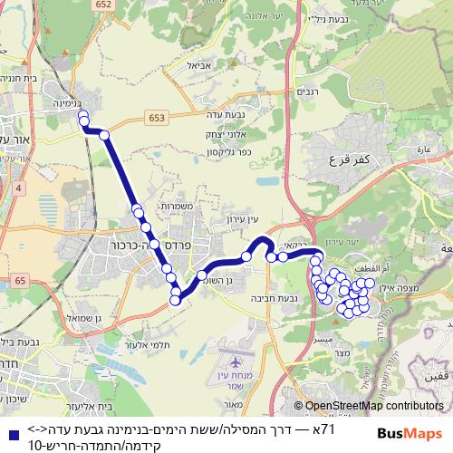 71א bus Line Map