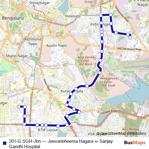 201-G SGH-Jbn bus Line Map