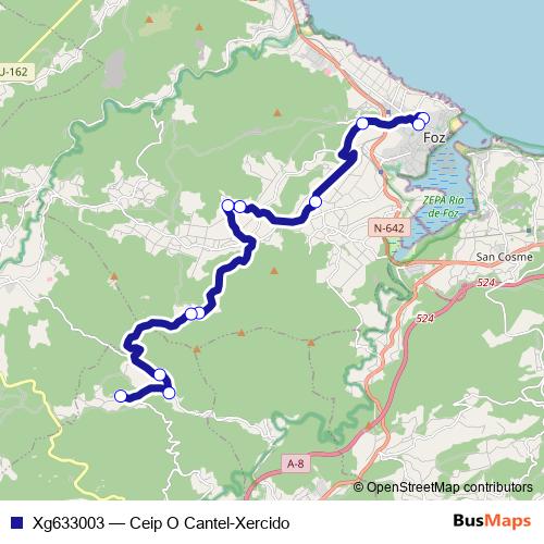 Xg633003 bus Line Map