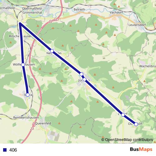 406 bus Line Map