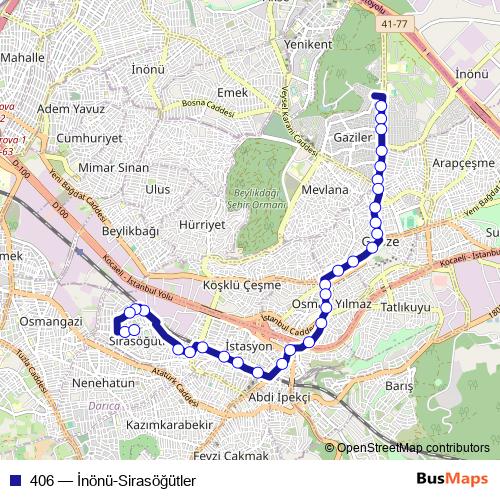 406 bus Line Map