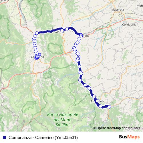 Comunanza - Camerino (Ymc05e31) bus Line Map